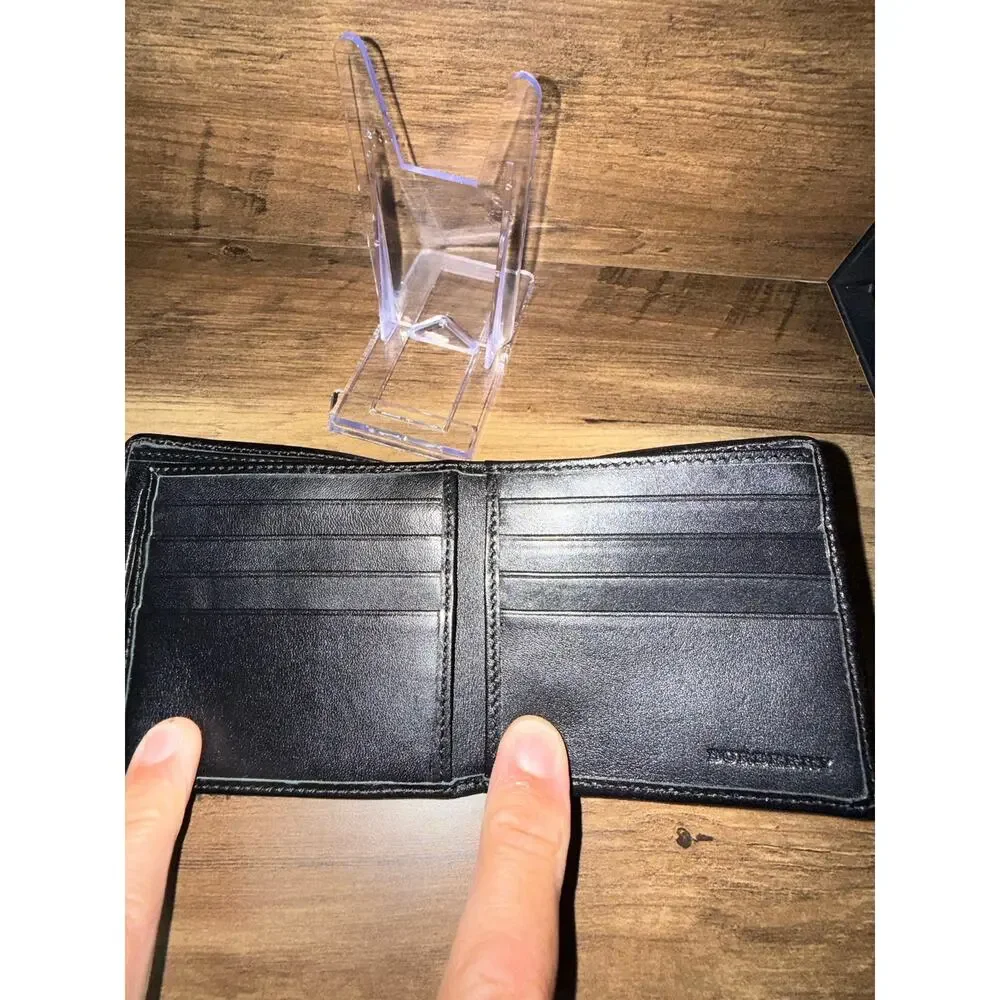Burberry Charcoal London Check Bifold Wallet